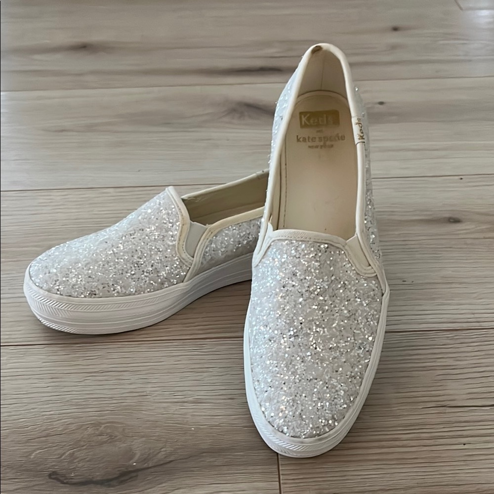 SIZE 6.5 Kate Spade Glitter Slip-On Sneakers